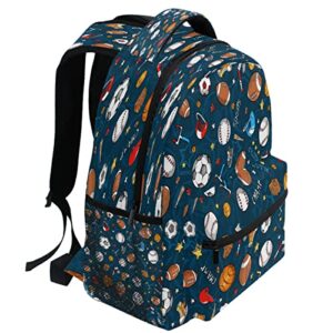 Baseball Backpacks for Boys Football Sport Theme School Backpack Bookbags for Kids Students