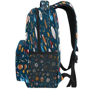 Baseball Backpacks for Boys Football Sport Theme School Backpack Bookbags for Kids Students