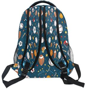 Baseball Backpacks for Boys Football Sport Theme School Backpack Bookbags for Kids Students