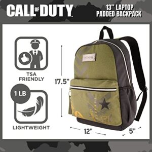 Concept One Call of Duty 13 Inch Sleeve Laptop Backpack, Padded Computer Bag for Commute or Travel, Multi, Green, One Size