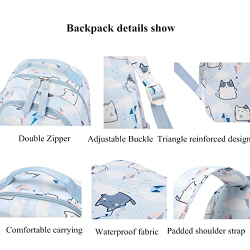 Cute Cat Casual Daypack Teens Elementary School Backpack Students Bookbag for Girls Boys