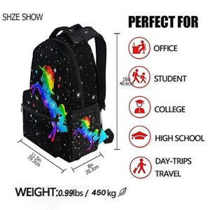 Unicorn Student Backpack for Teen Boys Girls Magic Rainbow Galaxy School Bag Bookbag Travel Laptop Daypack Book bag Shoulder Bag for Kids Elementary