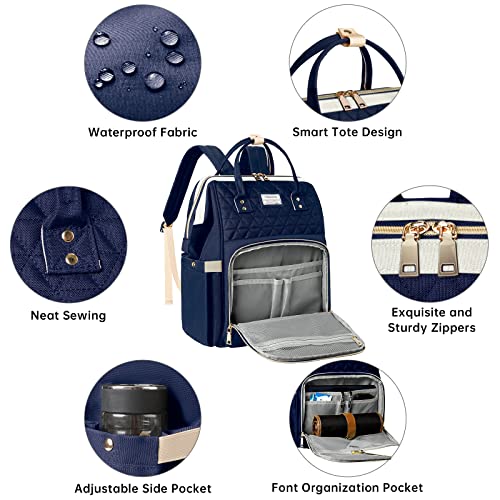 VSNOON Travel Laptop Backpack, 17.3 Inch Business Backpack with USB Charging Port, Water Resistant College School Computer Bag for Women & Men Gift, Work Bag Bookbag Casual Daypack，Blue