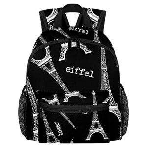 daypack bookbags small travel bag for boys girls casual backpack, paris eiffel tower pattern