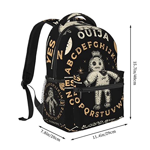 Fashion Rucksack Large Capacity Anti-Theft Multipurpose Carry On Bag Backpack for Sports Travel Bicycle - Ouija Board with A Voodoo Doll Occultism Set, Travel Hiking & Camping Rucksack