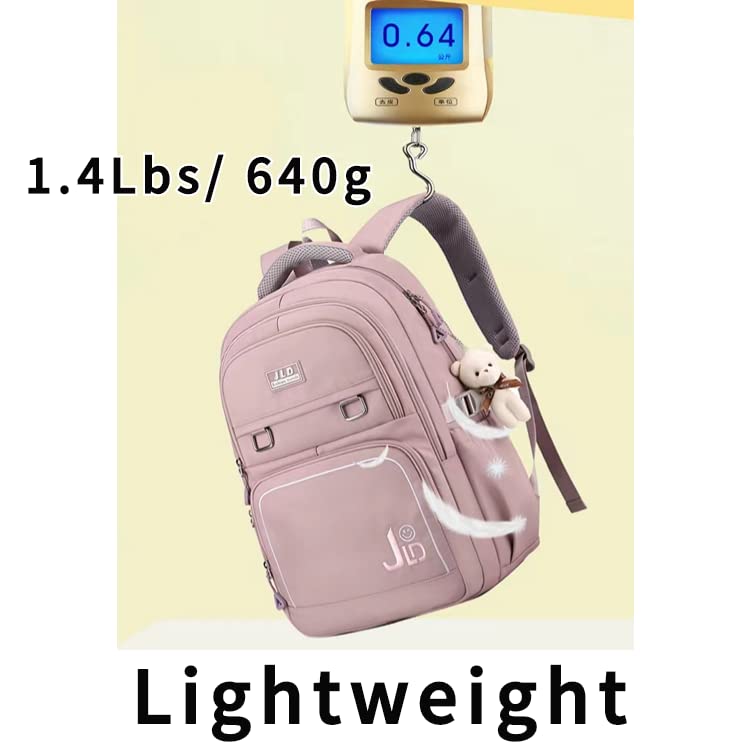 AONUOWE Kawaii Aesthetic School Bag Large Capacity Cute Back to School Backpack for Boys and Girls in 5 Colors (Black)
