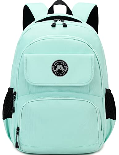 Mygreen Laptop Backpack for School Hiking Work with 15.6 in Sleeve | Durable & Dependable Women Girls Bookbag Purple College Backpack Water Resistant Green