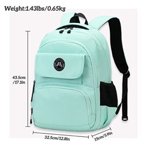 Mygreen Laptop Backpack for School Hiking Work with 15.6 in Sleeve | Durable & Dependable Women Girls Bookbag Purple College Backpack Water Resistant Green