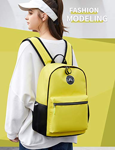 Lohol Lightweight & Casual Daypacks for Men, Women & Students, Perfect Daily Backpack for School, Work, and Travel (Yellow)