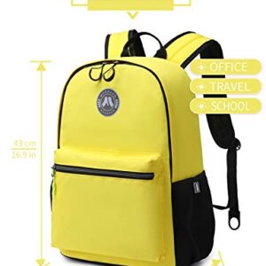 Lohol Lightweight & Casual Daypacks for Men, Women & Students, Perfect Daily Backpack for School, Work, and Travel (Yellow)