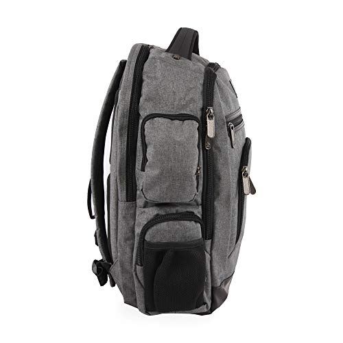 Original Penguin Men's Fletcher Laptop Backpack, Grey Crosshatch, 19 in