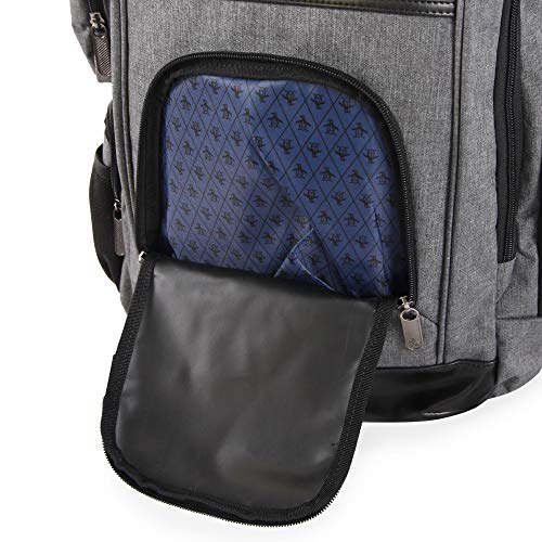 Original Penguin Men's Fletcher Laptop Backpack, Grey Crosshatch, 19 in