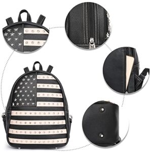 Montana West Patriotic Backpack for Women Studded Casual Daypack American Flag Concealed Carry Travel Bags US04G-9110BK