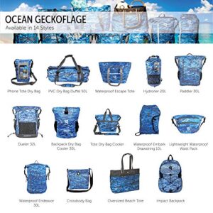 geckobrands Endeavor Waterproof Backpack, Ocean geckoflage