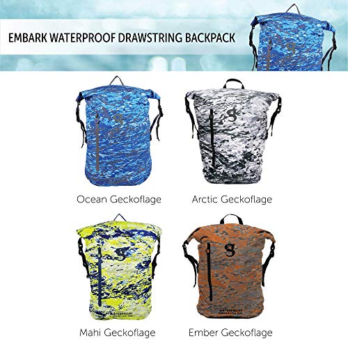 geckobrands Endeavor Waterproof Backpack, Ocean geckoflage