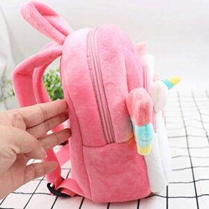 HOSBY Unicorn Backpacks Kid's Back pack Plush Bag Toy Gifts for Kids Girls Baby Double Layer (Pink Unicorn)