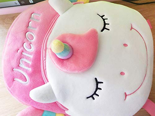 HOSBY Unicorn Backpacks Kid's Back pack Plush Bag Toy Gifts for Kids Girls Baby Double Layer (Pink Unicorn)