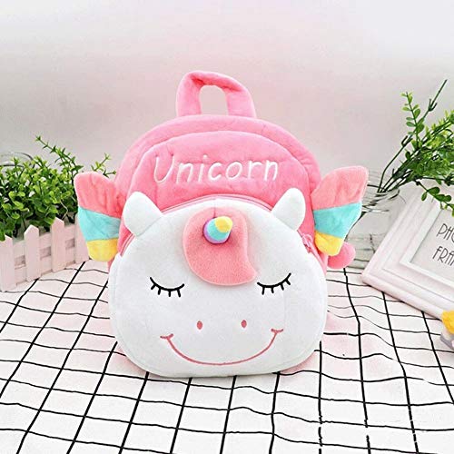 HOSBY Unicorn Backpacks Kid's Back pack Plush Bag Toy Gifts for Kids Girls Baby Double Layer (Pink Unicorn)