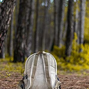 Fwosi Hippie Backpacks - Unisex Hemp Bookbag for School, Day Hiking & Travel - Lightweight, Multi-Pocket, 5 Compartments for Books, Purse, Wallet, Everyday Accessories - Handmade Crafts from Nepal