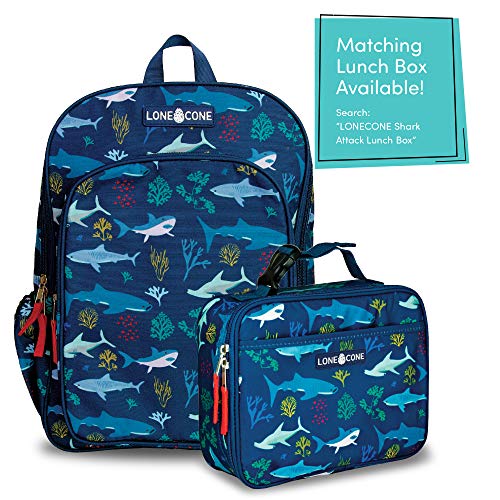 Lone Cone Kids' 15" Backpack for Boys & Girls in Preschool, Kindergarten, Shark School