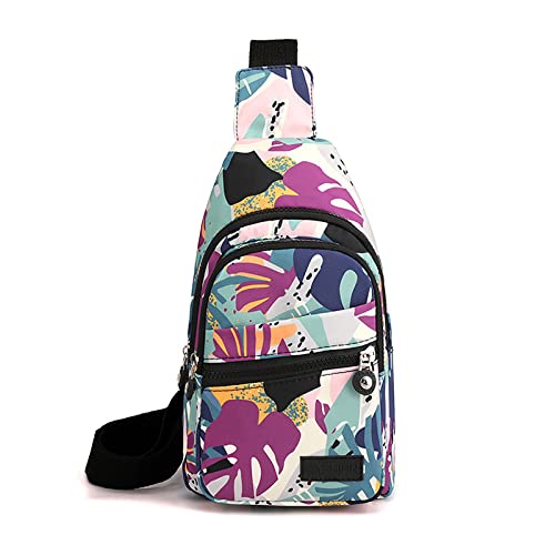 Long Keeper Sling Chest Bag - Women Men Waterproof Crossbody Backpack Traveling Running Hiking Shoulder Daypack Bag (Jungle Graffiti)