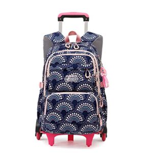 girls rolling backpack elementary student outdoor travel trolley bag bookbag with wheels