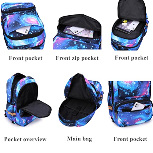 3Pcs Starry Sky Geometry Trolley Backpack Middle School Student School Bag Primary School bookBag