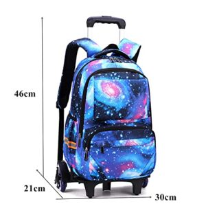 3Pcs Starry Sky Geometry Trolley Backpack Middle School Student School Bag Primary School bookBag