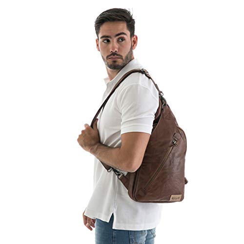 VELEZ Sling Bag Genuine Leather For Men -Mens Tan Crossbody Bag