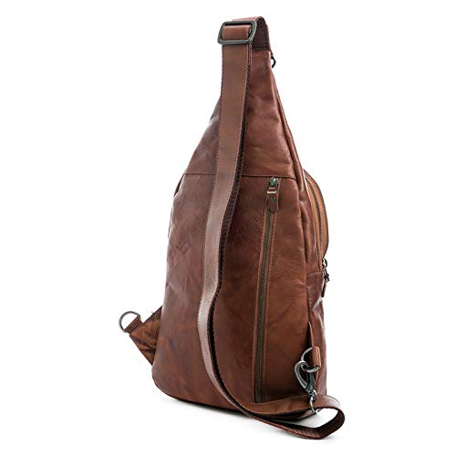 VELEZ Sling Bag Genuine Leather For Men -Mens Tan Crossbody Bag