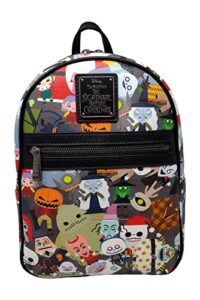 loungefly x nightmare before christmas chibi print faux leather mini backpack