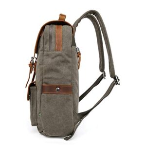 TSD Brand Valley Hill Canvas Backpack (Olive)