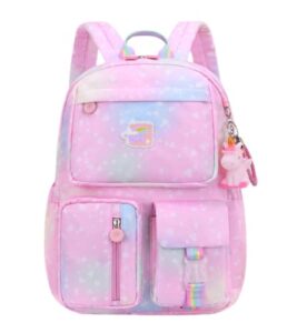 huihsvha cute pink backpack large capacity school laptop bag bookbag, casual travel daypack for teens girls students