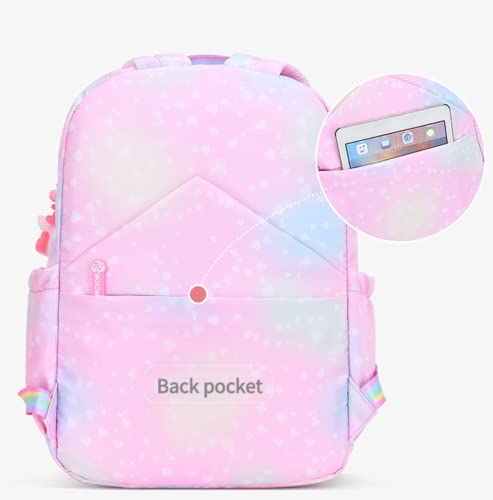 HUIHSVHA Cute Pink Backpack Large Capacity School Laptop Bag Bookbag, Casual Travel Daypack for Teens Girls Students