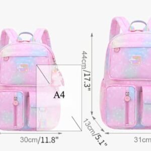 HUIHSVHA Cute Pink Backpack Large Capacity School Laptop Bag Bookbag, Casual Travel Daypack for Teens Girls Students