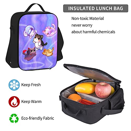 Anime cat theme backpack set 3d Light Weight Bookbag 3 pice with lunch box lunch bag And pencil case pencil bag For Girls