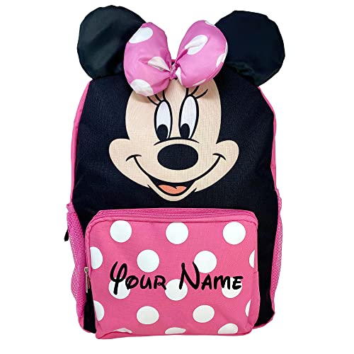 Personalized Disney Minnie Mouse Face Backpack Book Bag - 16 Inches…