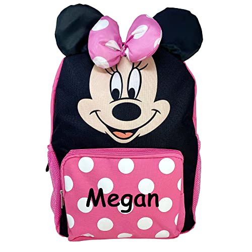 Personalized Disney Minnie Mouse Face Backpack Book Bag - 16 Inches…