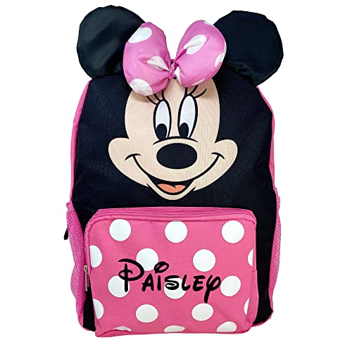 Personalized Disney Minnie Mouse Face Backpack Book Bag - 16 Inches…