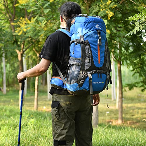 RuRu monkey 60L Hiking Backpack With Rain Cover Lightweight Travel Camping Daypack Backpack