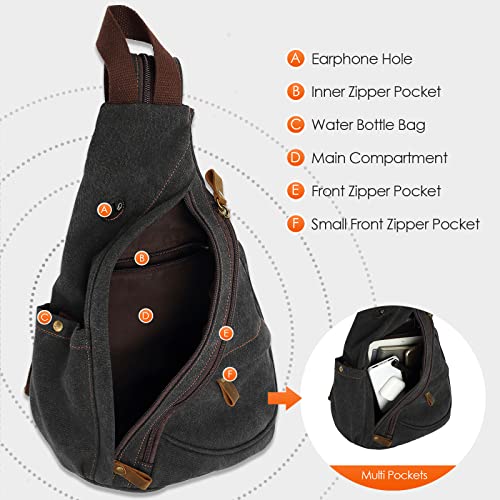 Egoelife Sling Bag Small Crossbody Backpack Casual Daypack School Satchel for Men Women