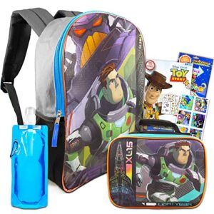 disney bundle buzz lightyear backpack with lunch box set – lightyear backpack for boys bundle with insulated lunch bag, water bottle, buzz lightyear backpack toddler