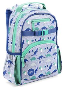 simple modern toddler mini backpack for kids boys girls | preschool small backpack | fletcher collection | toddler – mini (14″ tall) | dinosaur roar