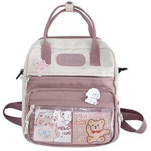 fozehlad kawaii backpack for teen girls kawaii school backpack cute aesthetic student bookbags with cute pin accessories