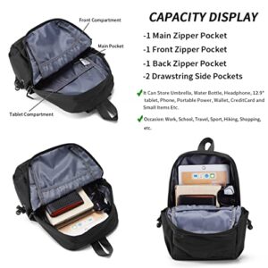 Seoky Rop Mini Backpack Purse for Women Teen Girls Nylon Lightweight Small Casual Backpack 8L Black