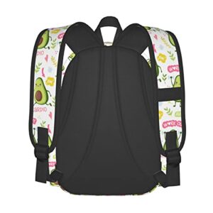 YISHOW 17 Inch Backpack With Adjustable Shoulder Straps Funny Avocado Lightweight Bookbag Casual Daypack For Travel Work