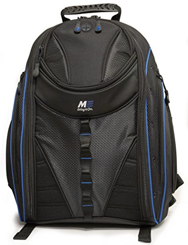 Mobile Edge Black w/Blue Trim Express Laptop Backpack 2.0 16 Inch PC, 17 Inch Mac for Men, Women, Students MEBP32, Small (MEBPE32)