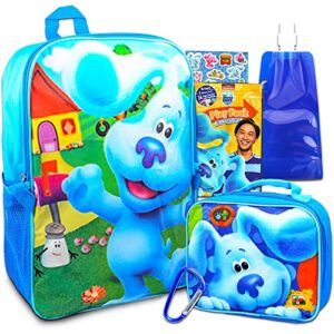 nick shop blue’s clues backpack and lunch box set – blue’s clues backpack for boys bundle with blue’s clues lunch bag, stickers, coloring pages, more