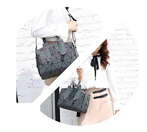 Geometric Backpack Luminous Backpacks Holographic Reflective Bag Lumikay Bags Irredescent Large Rainbow Purses Wallet Set NO.5