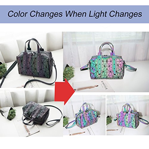 Geometric Backpack Luminous Backpacks Holographic Reflective Bag Lumikay Bags Irredescent Large Rainbow Purses Wallet Set NO.5